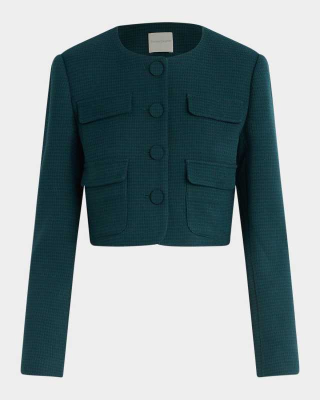 The Emily Cropped Houndstooth Jacket